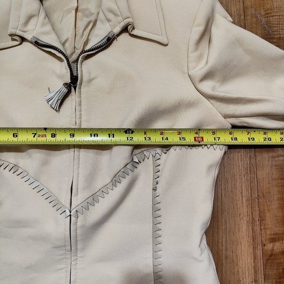 Versace Women's Beige Full Zip Wool Jacket Wrstern - Picture 6 of 12